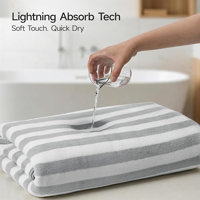 REDKISS Ultra Soft Bath Towel Sets 6-Piece 35"x70" | 100% Microfiber, Highly - Image 4