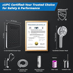 Hibbent cUPC Certified 13'' Shower Head Combo, High Pressure 5 Spray Rainfall - Image 9