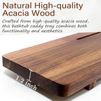 Acacia 1.2" T Wood Bathtub Tray Caddy - Image 4