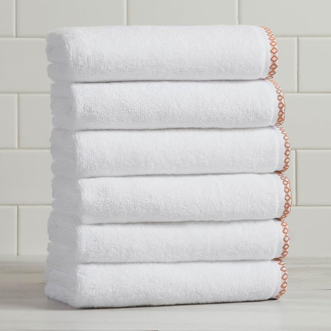 Great Bay Home Clay/White Hand Towel Set by GreatBayHome