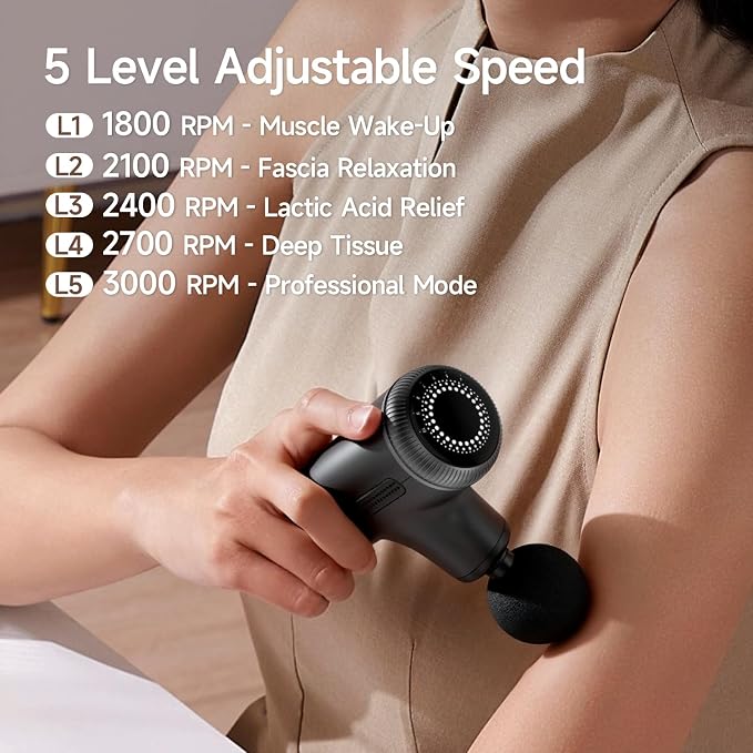HEYCHY Super Mini Massage Gun Deep Tissue, Handheld Percussion Muscle Massager - Image 7