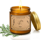 Sage Candles for Cleansing, 16oz Large Jar White Scented Candle, Over 100 Hours by Unknown