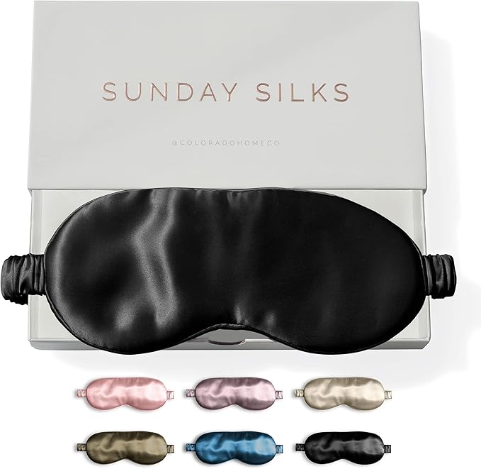 SUNDAYSILKS™ Exclusive Mulberry Silk Sleep Mask | Soft Eye Covers, and by ColoradoHomeCo