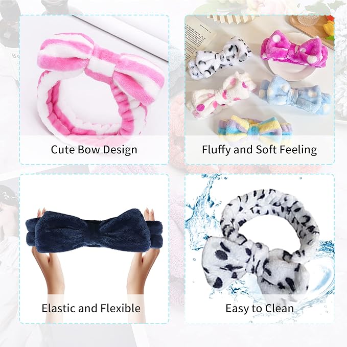 42 Pcs Cute Fluffy Bow Headbands - Image 4
