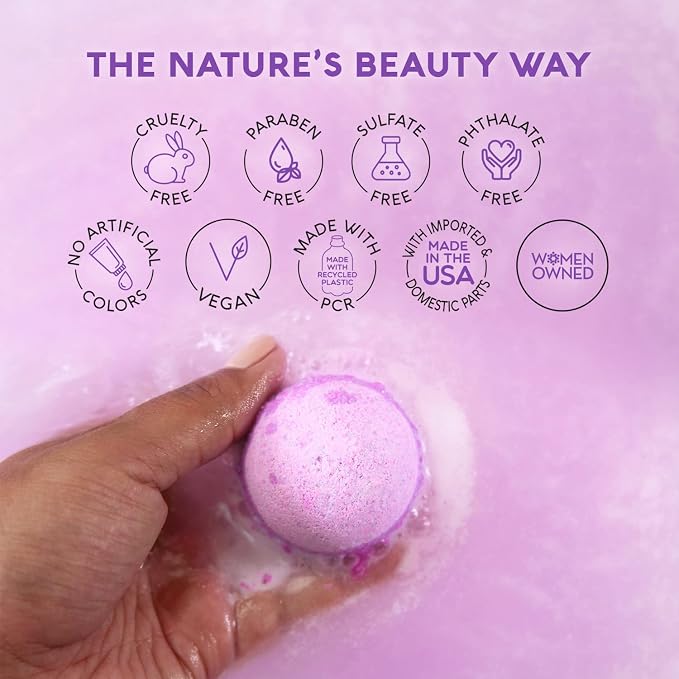 Nature’s Beauty Lavender Chamomile Sleep Bath Bomb Gift Set - Image 5