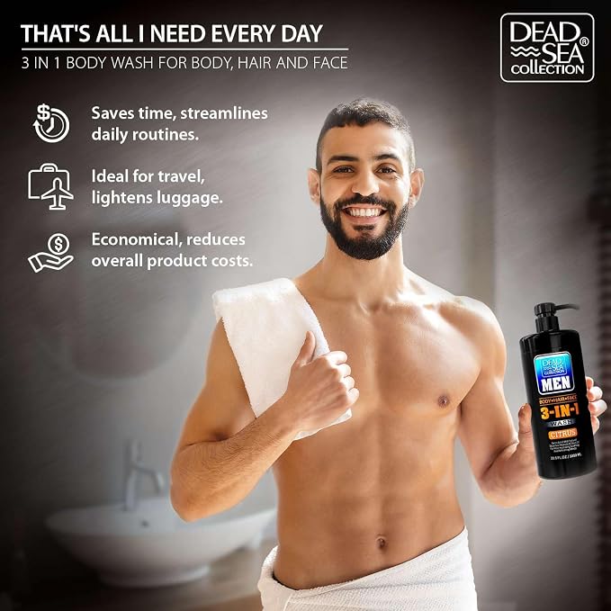 Dead Sea Collection Mens Body Wash 3 in 1 – Citrus Body Wash - Image 7