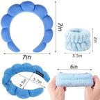 Zkptops Spa Headband for Washing Face Wristband Set Sponge Makeup Skincare - Image 6