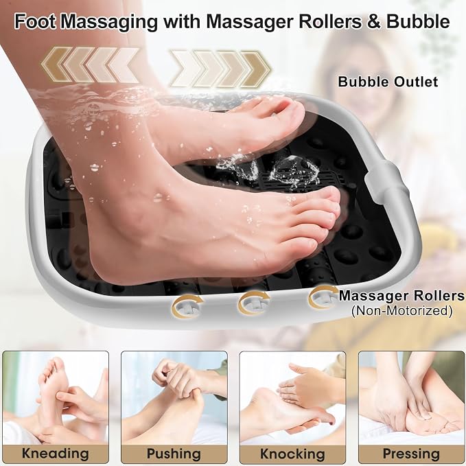 Collapsible Foot Spa Bath with Heat and Massage Roller, Temperature Control - Image 4