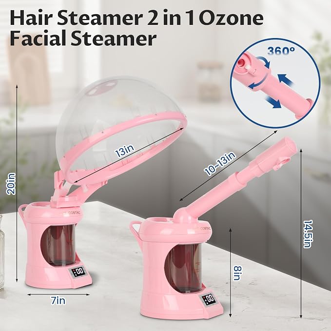 Hair Steamer, 2-in-1 Hair and Facial Steamer - Image 2