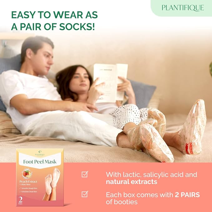 PLANTIFIQUE Foot Peeling Mask 2 Pack | Dermatologically Tested Repairs Heels & - Image 5