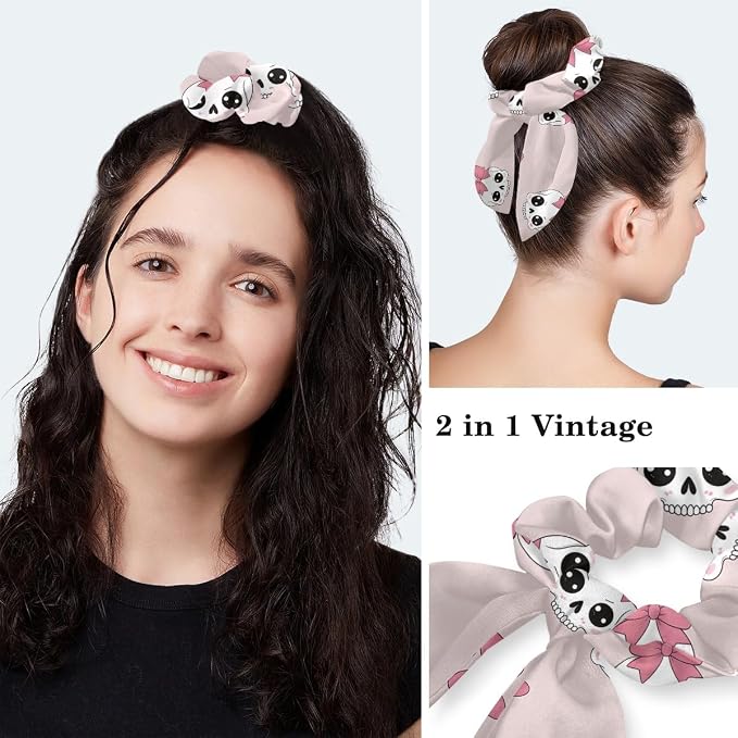 Scrub Caps Women Ponytail Cute Pink and White Leaves Caps Bouffant Working Hat - Image 5