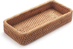 Rattan Bathroom Vanity Trays Toilet Tank Baskets Long Narrow Hand Towel Storage - Image 3