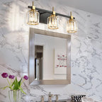 SOLFART Crystal Bathroom Light Fixtures 3 Light Bathroom Vanity Light Over - Image 2