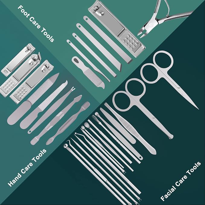 Manicure Set Professional Set Nail Clippers Pedicure Kit-30 Pieces Stainless - Image 4
