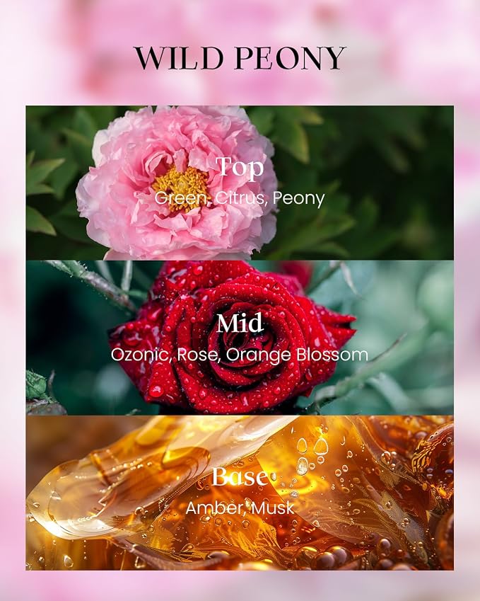 M&SENSE Wild Peony Floral Natural Soy Scented Candle, 7.8oz 42H Non-Toxic Long - Image 2