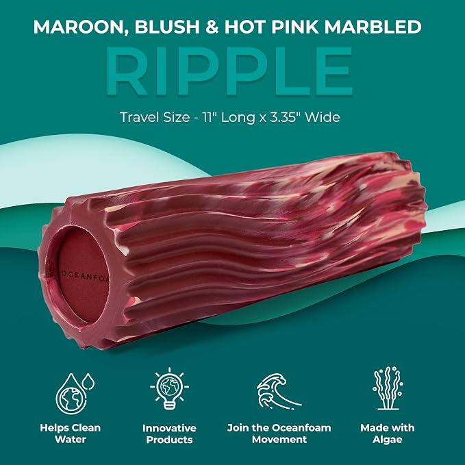Oceanfoam Ripple Travel Foam Roller Firm Mini Foam Roller - Image 3