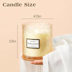 Vanilla Bean Candle, Large Decorative Glass Candle 19oz, Luxury Soy Wax Scented - Image 5