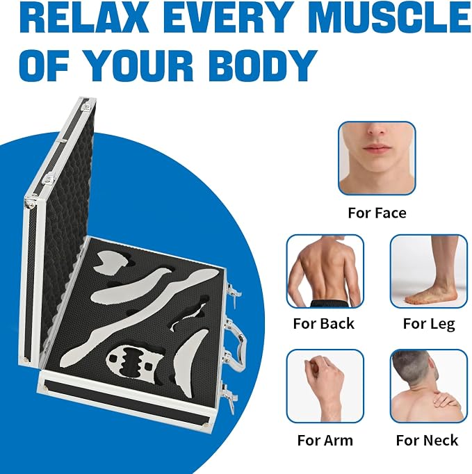 6-Piece Gua Sha Muscle Stainless Steel Scraper Massage Tool Set - Image 6