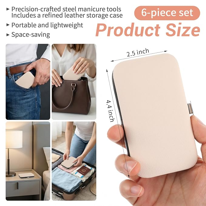 6 Sets Manicure Set 8 in 1 Stainless Steel Nail Clippers Pedicure Kit, - Image 2