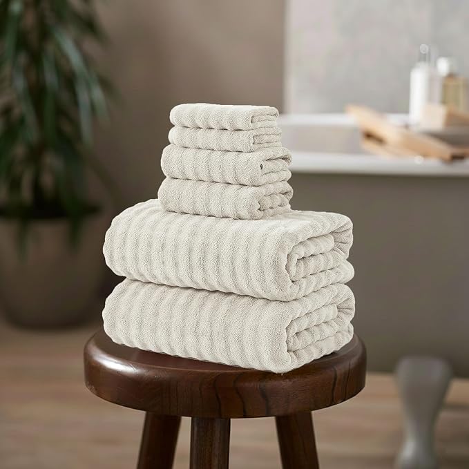 KBY Bath Towels Set 6 Piece 40x80 Inches，2 Extra Large Bath Sheets 2 Hand - Image 2