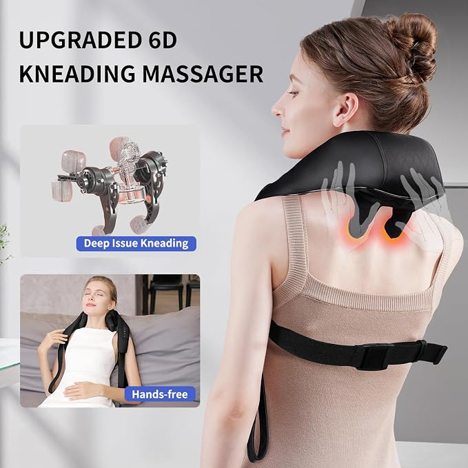 Shiatsu Neck Massager for Pain Relief Deep Tissue, Cordless Shoulder and Back - Image 2