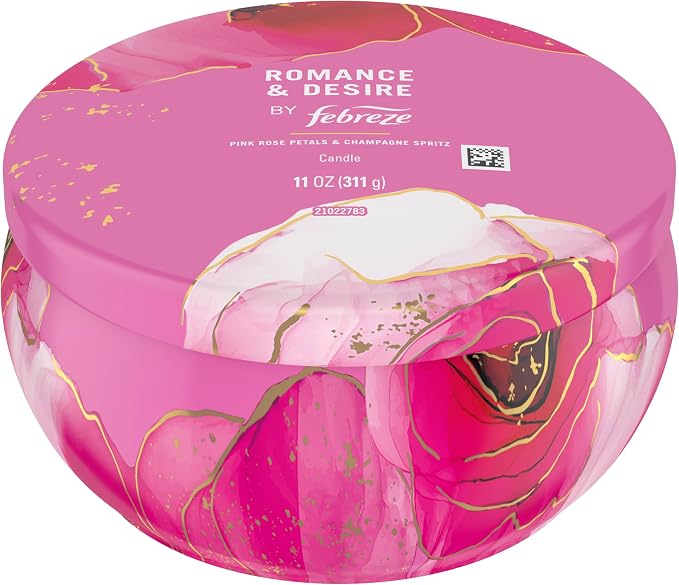 Febreze Scented Candle, Romance & Desire Scent, 11 oz 4 Wick Candle, Single Pack - Image 7
