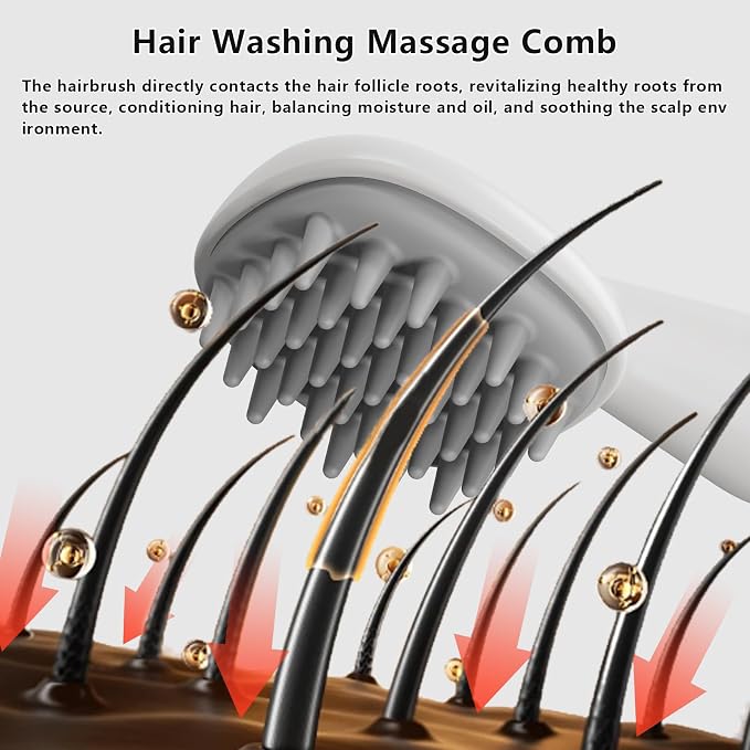 Scalp Massager with Long Handle Hair Growth, Soft Silicone Scalp Scrubber - Image 4