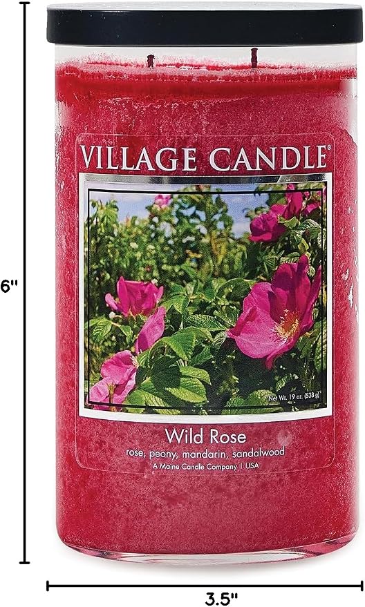 Village Candle Wild Rose Large Tumbler Glass Jar, Scented Candle, 19 oz. - Image 5