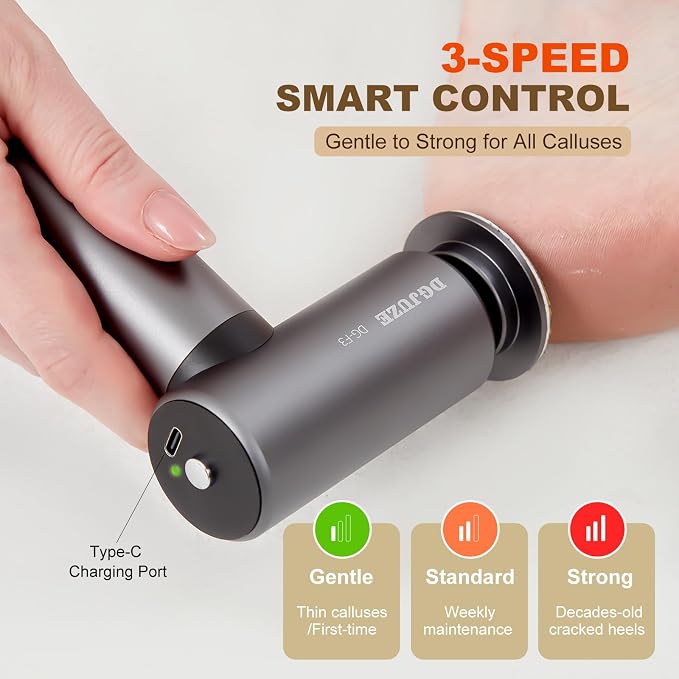 Premium Electric Foot Callus Remover, Ergonomic T-Grip 2600mAh Rechargeable 3 - Image 4