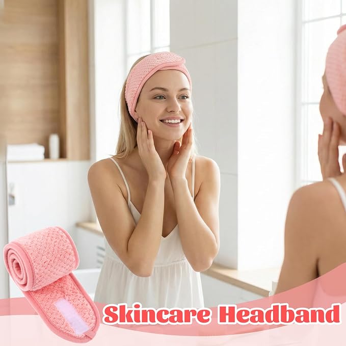 Yolev 4 Pcs Skincare Headbands Adjustable Spa Headbands - Image 6
