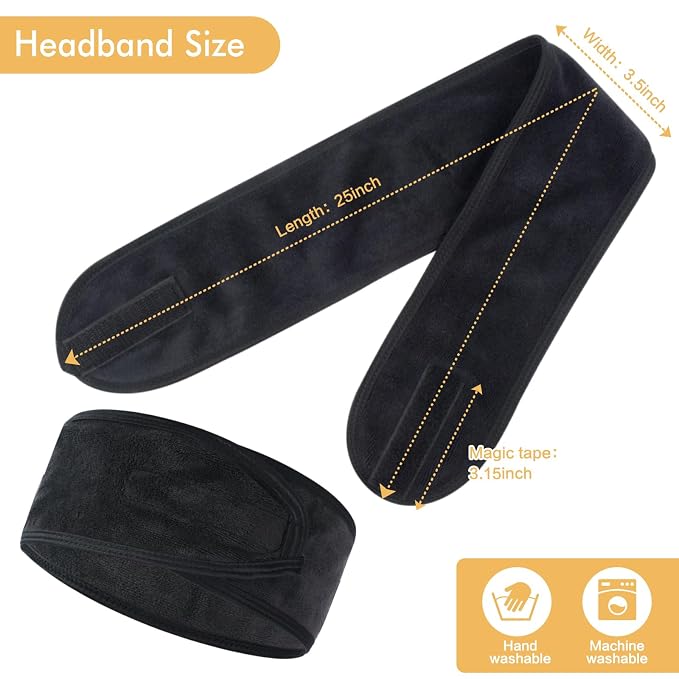 SINLAND Spa Headband for Women Ultra Soft Adjustable Makeup Hair Band - Image 5
