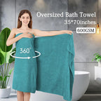 8-Piece Aqua Bath Towels Set, 2 Oversized Large Bath Towels Sheet, 2 Hand - Image 2