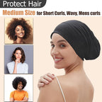 Sleep Cap Bonnet for Sleeping, Adjustable Cooling Ice Silk Lined Hair Bonnets - Image 3