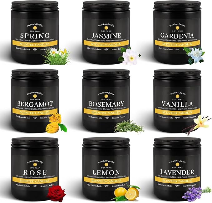 YOROXRG 9Pack Candles for Home Scented, Aromatherapy Candles Gifts Set for Men - Image 2