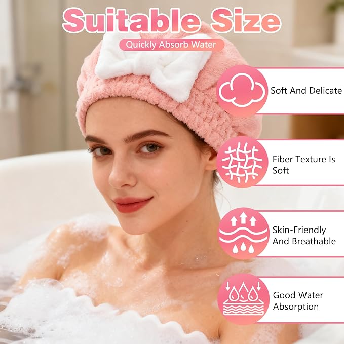 2 Pack Ultra Absorbent Hair Quick Drying Towel - Image 3