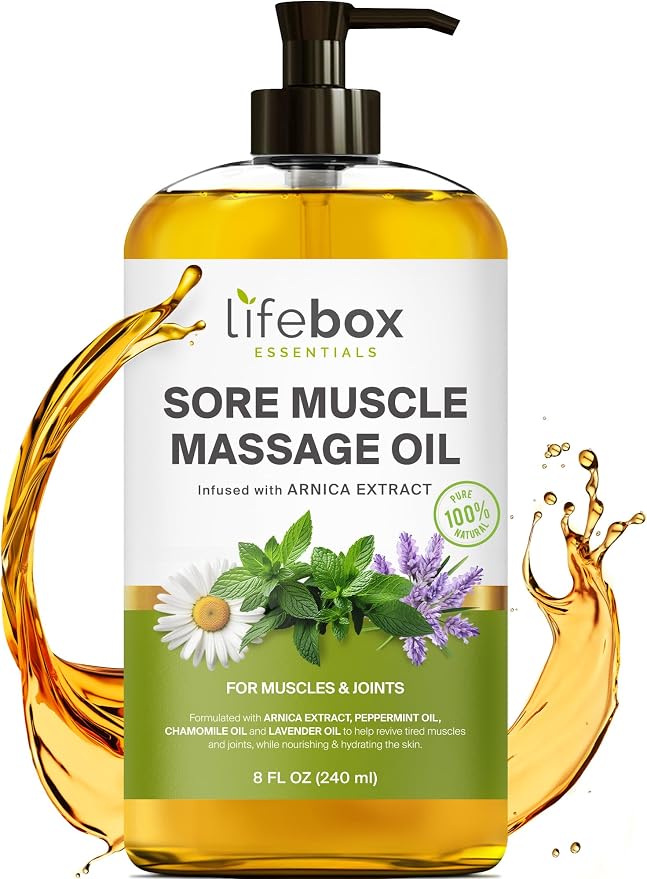 Arnica Sore Muscle Massage Oil – 100% Pure & Natural by Lifebox+Essentials