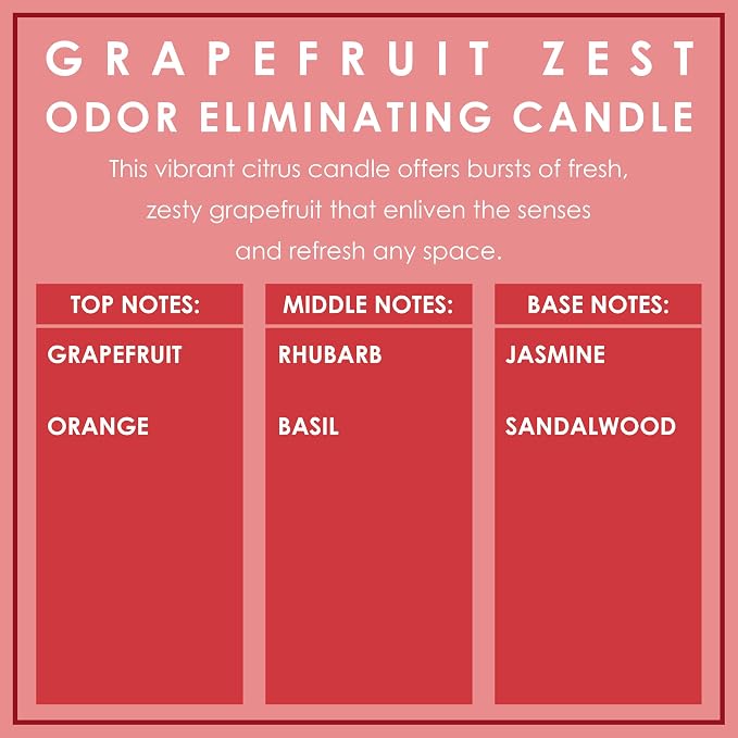 Grapefruit Zest Odor Eliminating Highly Fragranced Candle - Image 5