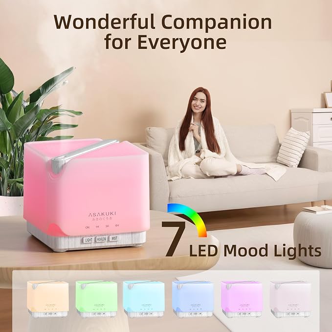 ASAKUKI Essential Oil Diffuser for Home, Large 700 ml Humidifier - Image 5