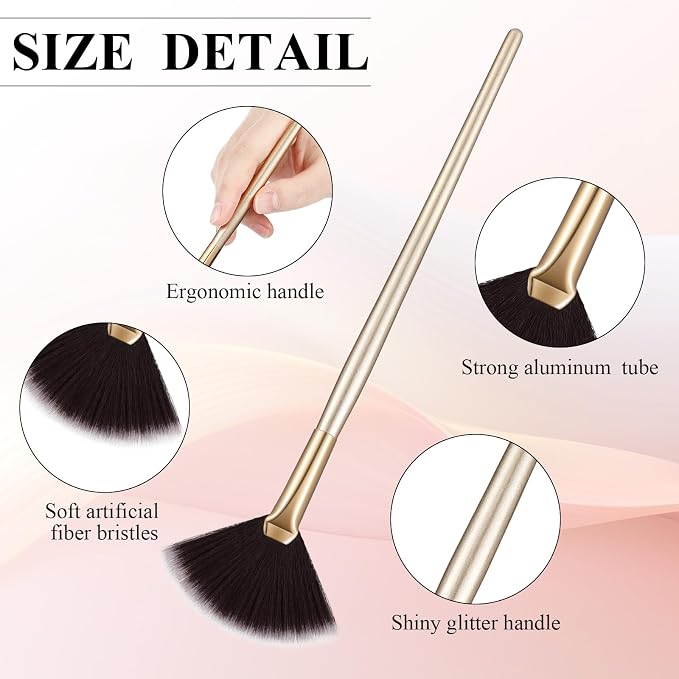 9 Pieces Facial Fan Mask Brushes, Soft Facial Applicator Brushes Tools - Image 3