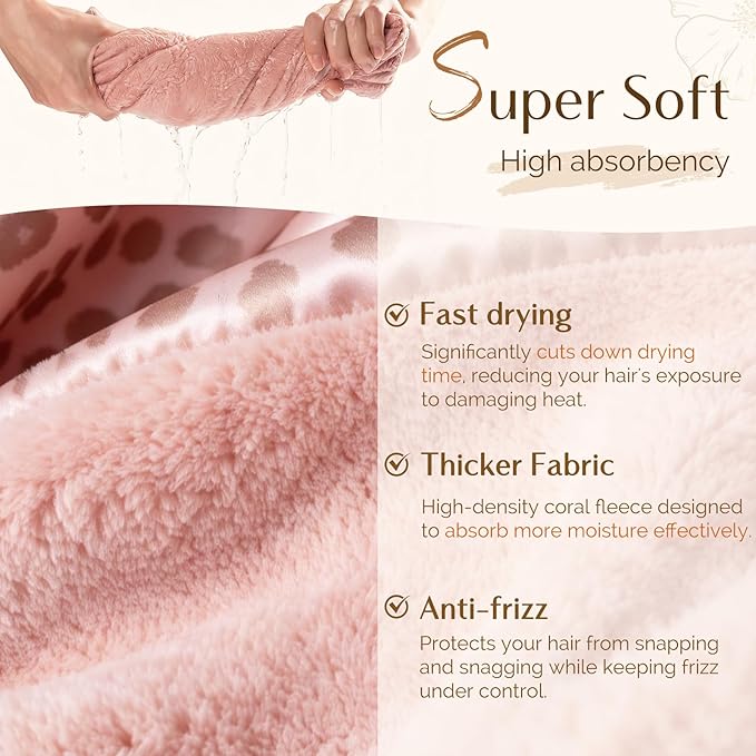 YANIBEST Satin Microfiber Hair Towel Wrap - Image 2