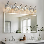 6-Light Crystal Vanity Light, Chrome Modern Wall Sconce - Image 2