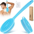 Silicone Back & Body Scrubber Set 2PCS, 13.4'' Gentle Exfoliating Back Scrubber by GEENOA