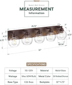 Bathroom Light Fixtures Over Mirror, 5-Light Oil Rubbed Bronze Bathroom Vanity - Image 2