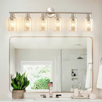 DLLT 6-Light Bathroom Light Fixtures: Nickel Modern Vanity Lights - Image 5