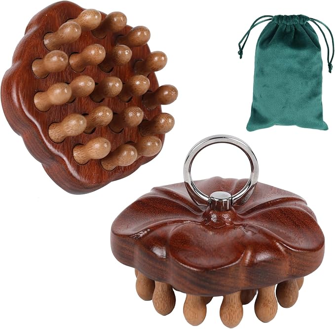 Wooden Massage Massager for Hair Growth, Head Scalp Comb, Manual Body Relax by MajiMama