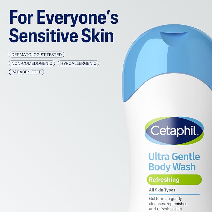 Cetaphil Ultra Gentle Refreshing Body Wash, Refreshing Scent - Image 6