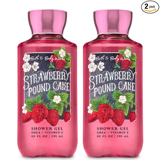 Bath and Body Works Strawberry Pound Cake Shower Gel 10 Oz 2 Pack by BathBodyWorks