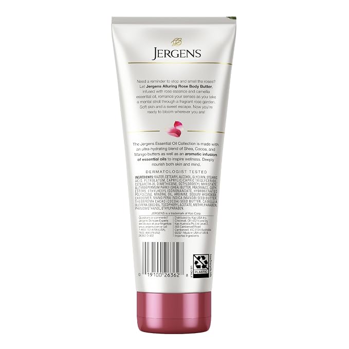 Jergens Rose Body Butter Lotion, Hand and Body Moisturizer - Image 8