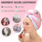 AuroTrends Microfiber Hair Towel 2Pack, Hair Towel Wrap - Image 2