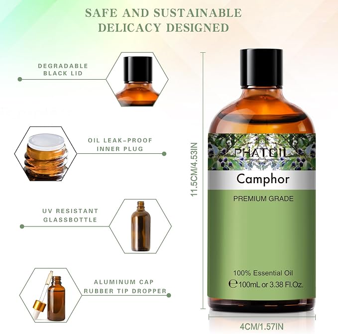 Camphor 3.38fl.oz Essential Oil, PHATOIL Aromatherapy Essential Oils - Image 6